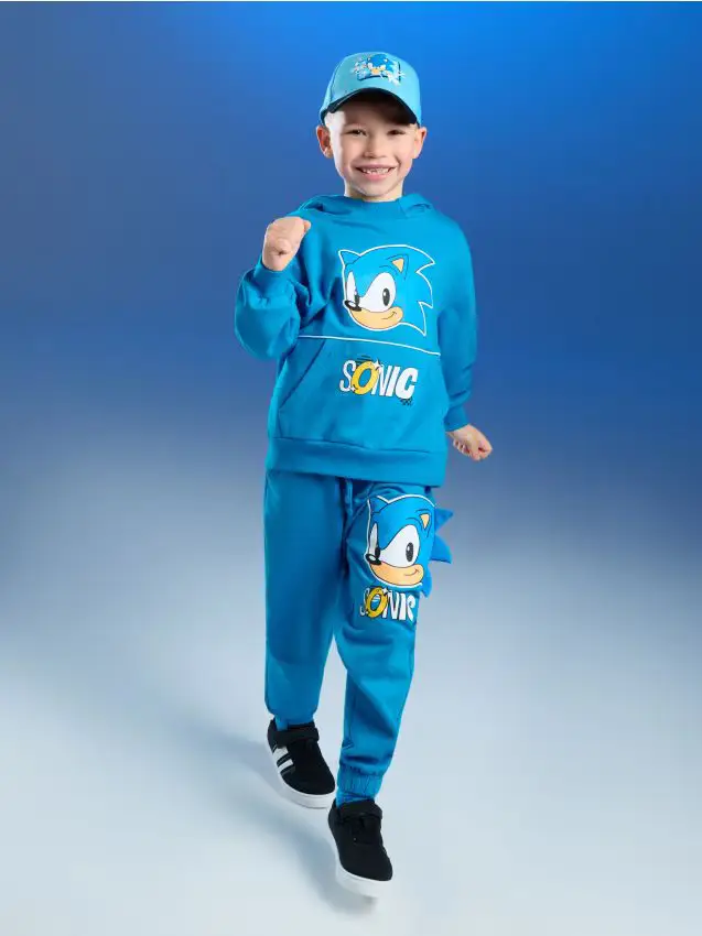 Pantaloni da tuta in cotone con stampa Sonic the Hedgehog - blu