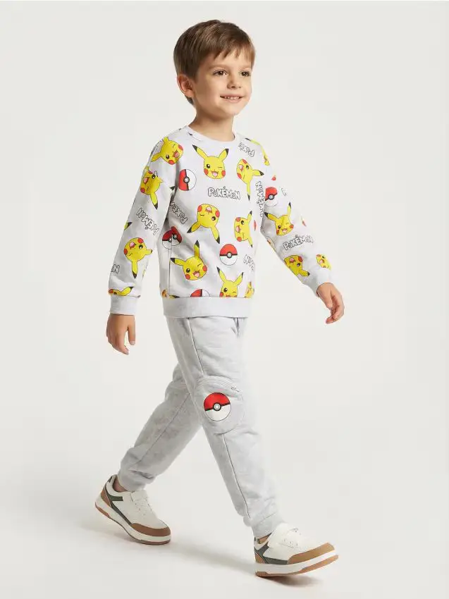 Pantaloni da tuta jogger Pokemon - grigio chiaro