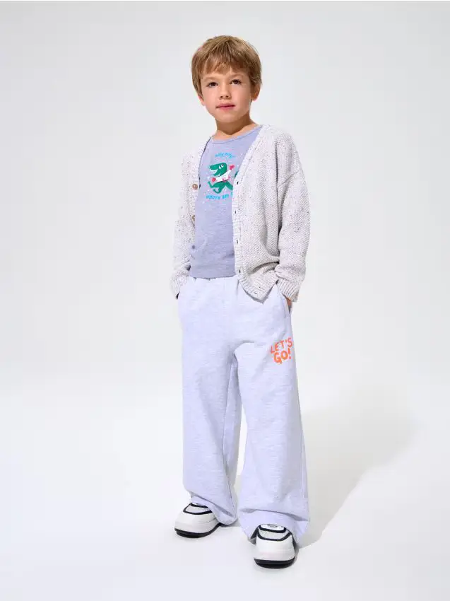 Pantaloni da tuta Wide leg - grigio chiaro