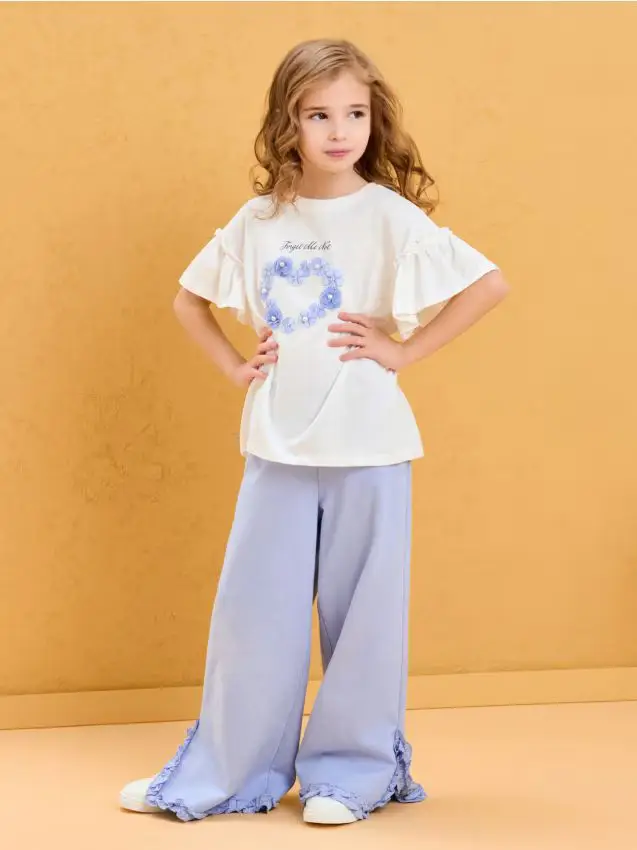 Pantaloni della tuta a gamba larga - azzurro