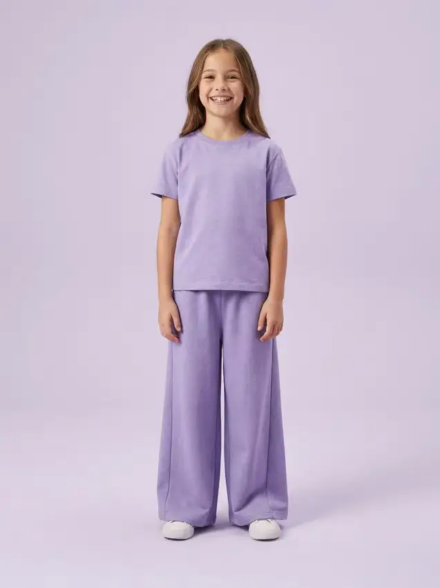 Pantaloni della tuta a gamba larga - viola scuro