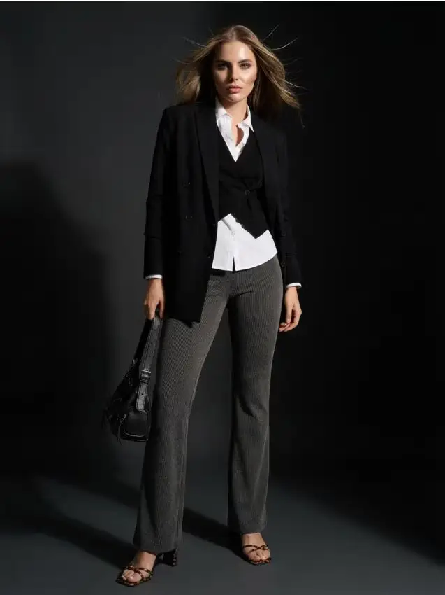 Pantaloni flare - grigio scuro