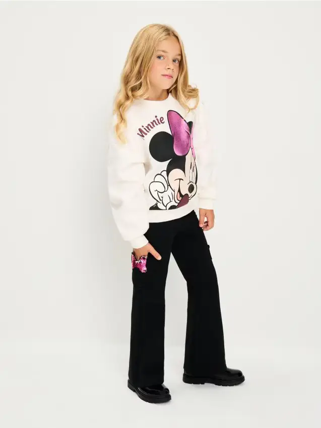 Pantaloni flare Minnie Mouse - nero