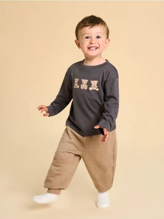 Pantaloni imbottiti con fodera in pile - talpa