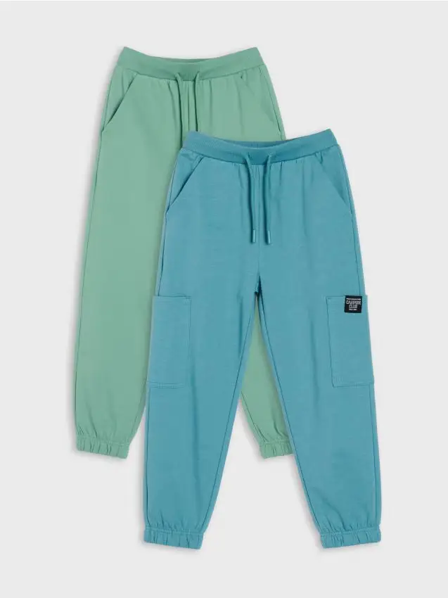 Pantaloni jogger cargo in felpa 2 pack - mid blue