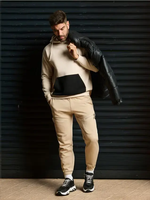 Pantaloni jogger in felpa - beige