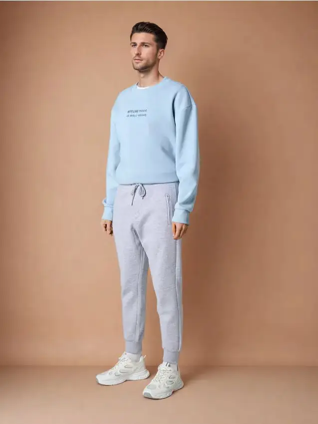 Pantaloni jogger in felpa - grigio chiaro