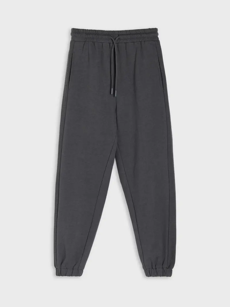 Pantaloni jogger in felpa - grigio scuro miniatura 2