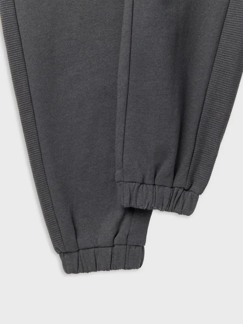 Pantaloni jogger in felpa - grigio scuro miniatura 3