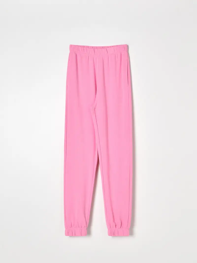Pantaloni jogger in felpa - rosa miniatura 3