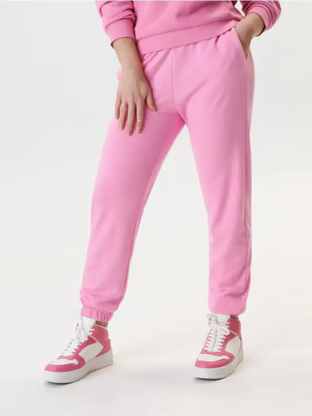 Pantaloni jogger in felpa - rosa