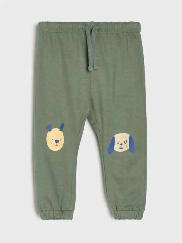 Pantaloni jogger in felpa - verde polveroso