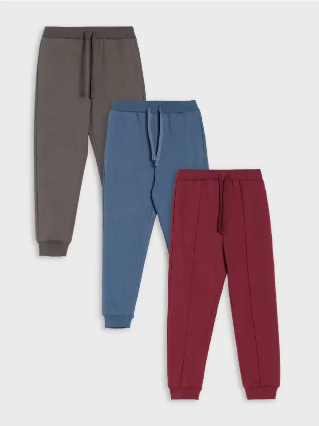 Pantaloni larghi, confezione da 3 - maroon