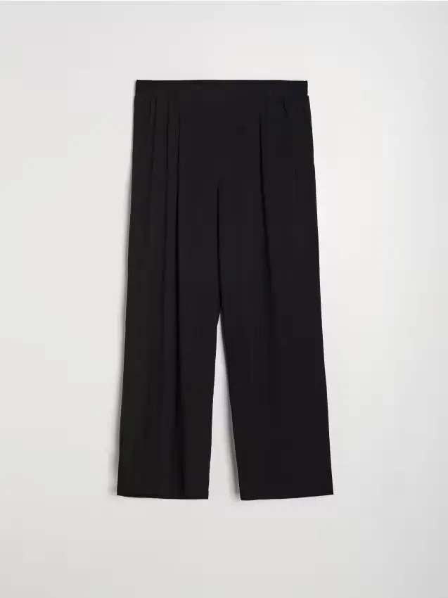 Pantaloni palazzo in viscosa - nero