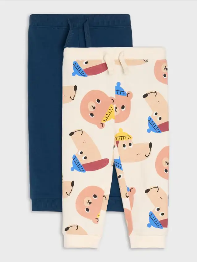 Pantaloni regular 2 pack - panna