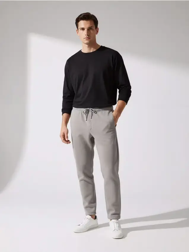 Pantaloni straight fit - grigio chiaro