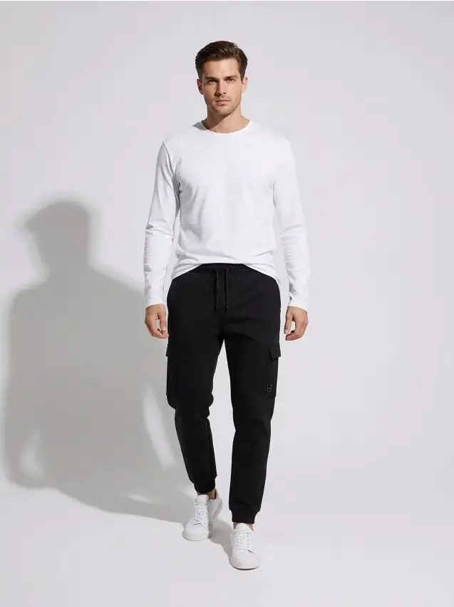 Pantaloni tuta cargo - nero