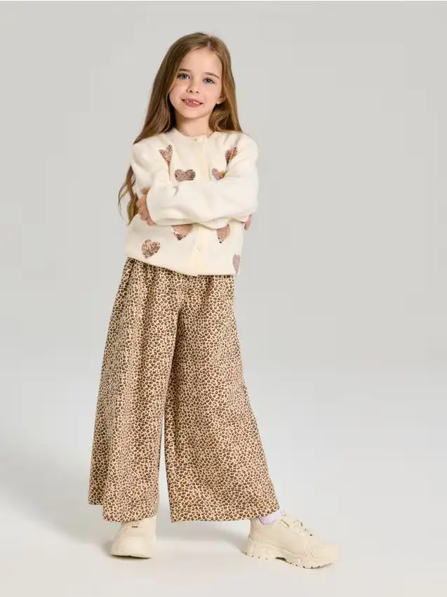 Pantaloni wide leg - beige