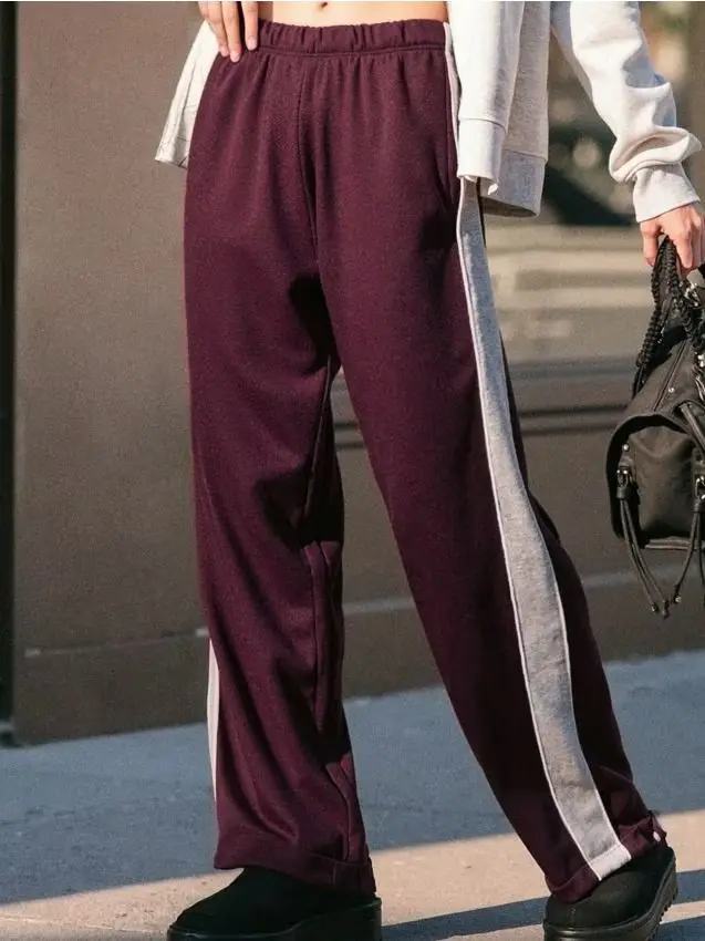 Pantaloni wide leg - bordeaux