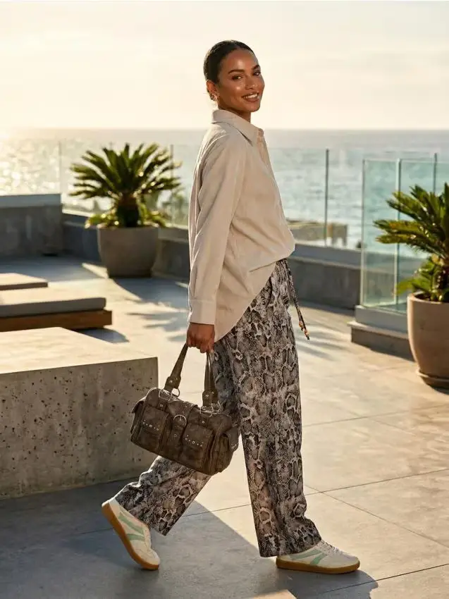 Pantaloni wide leg - multicolor