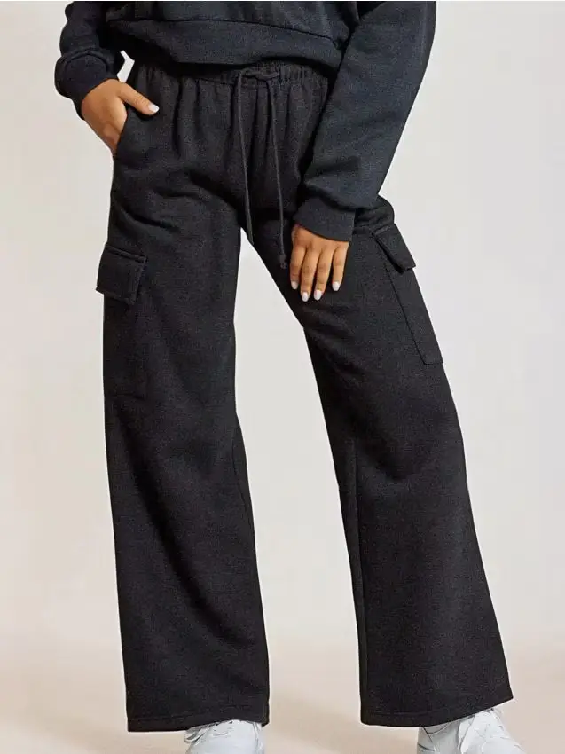 Pantaloni wide leg - nero