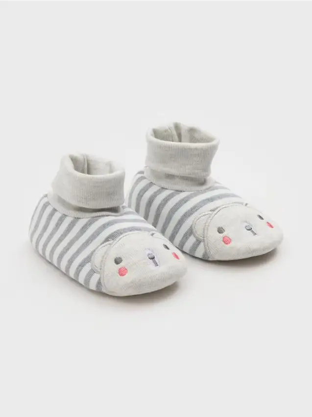 Pantofole a righe - panna