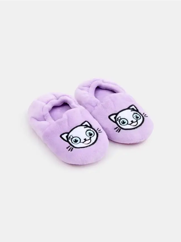 Pantofole in peluche Kitty Kotty - lavanda