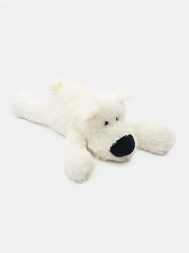 Peluche a forma di cane - bianco
