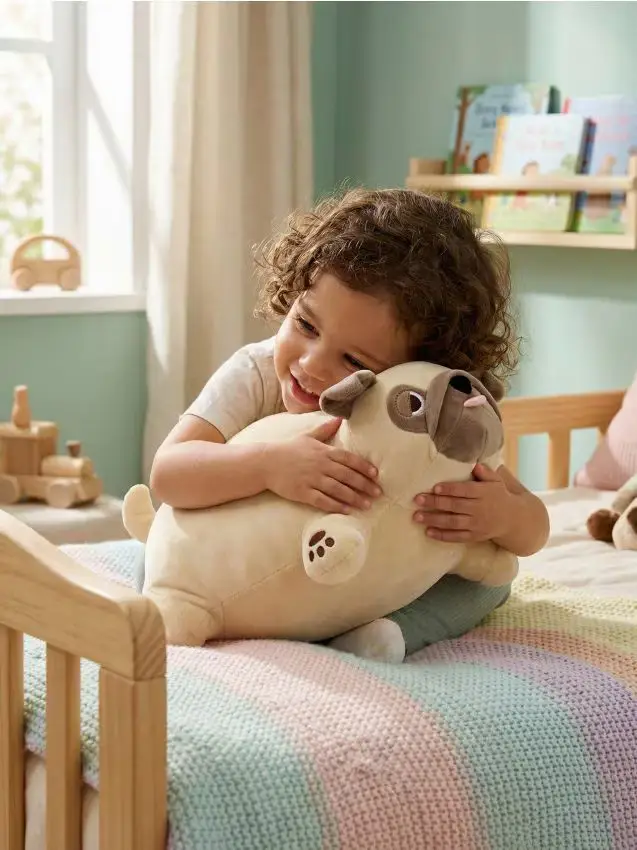 Peluche a forma di cane - panna