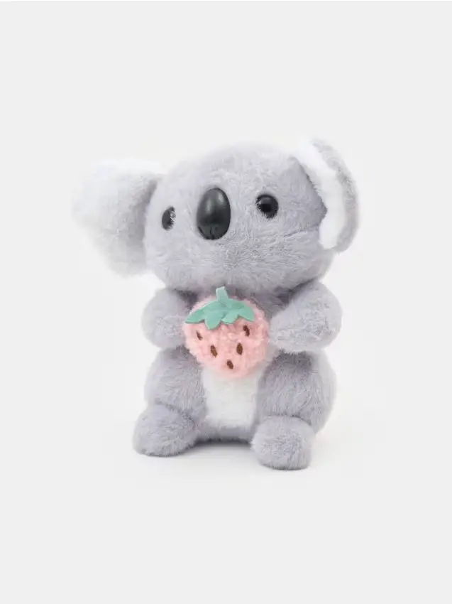 Peluche a forma di koala con fragola - grigio chiaro