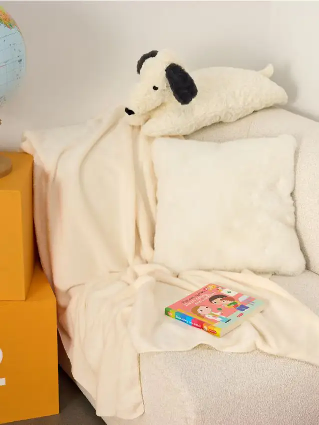 Peluche con coperta - bianco