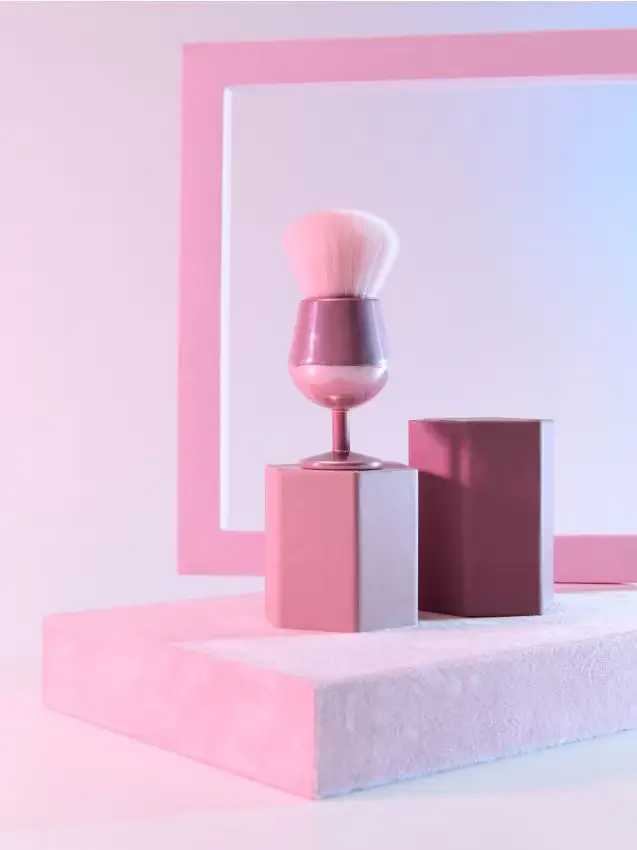 Pennello per make-up - rosa pastello