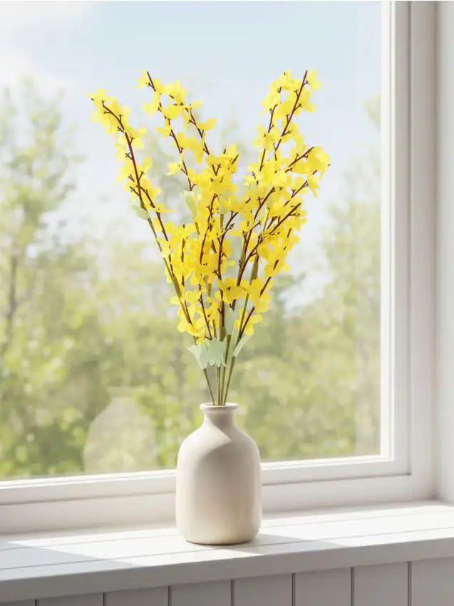 Pianta decorativa a forma di ramo di forsizia - giallo