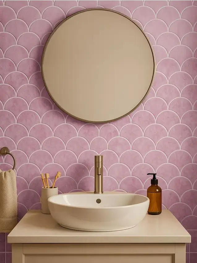 Piastrelle autoadesive, set da 4 pezzi - rosa