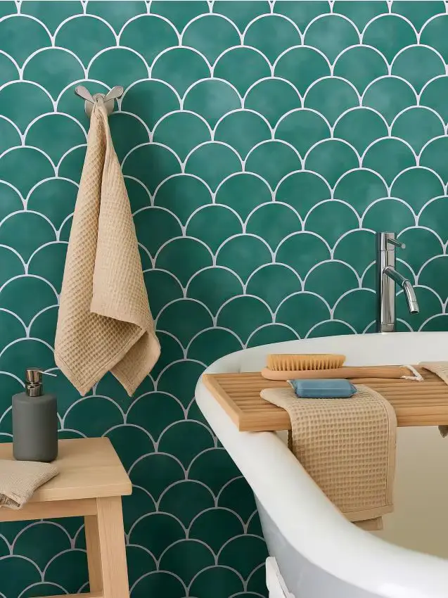 Piastrelle autoadesive, set da 4 pezzi - verde-marrone