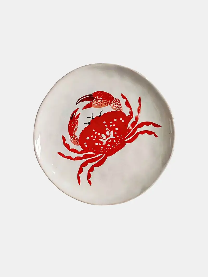 Piatto con motivo marino - beige miniatura 3