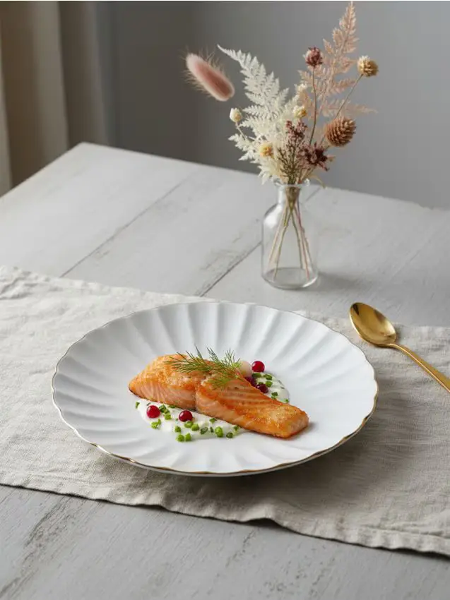 Piatto in ceramica con decorazione dorata - oro