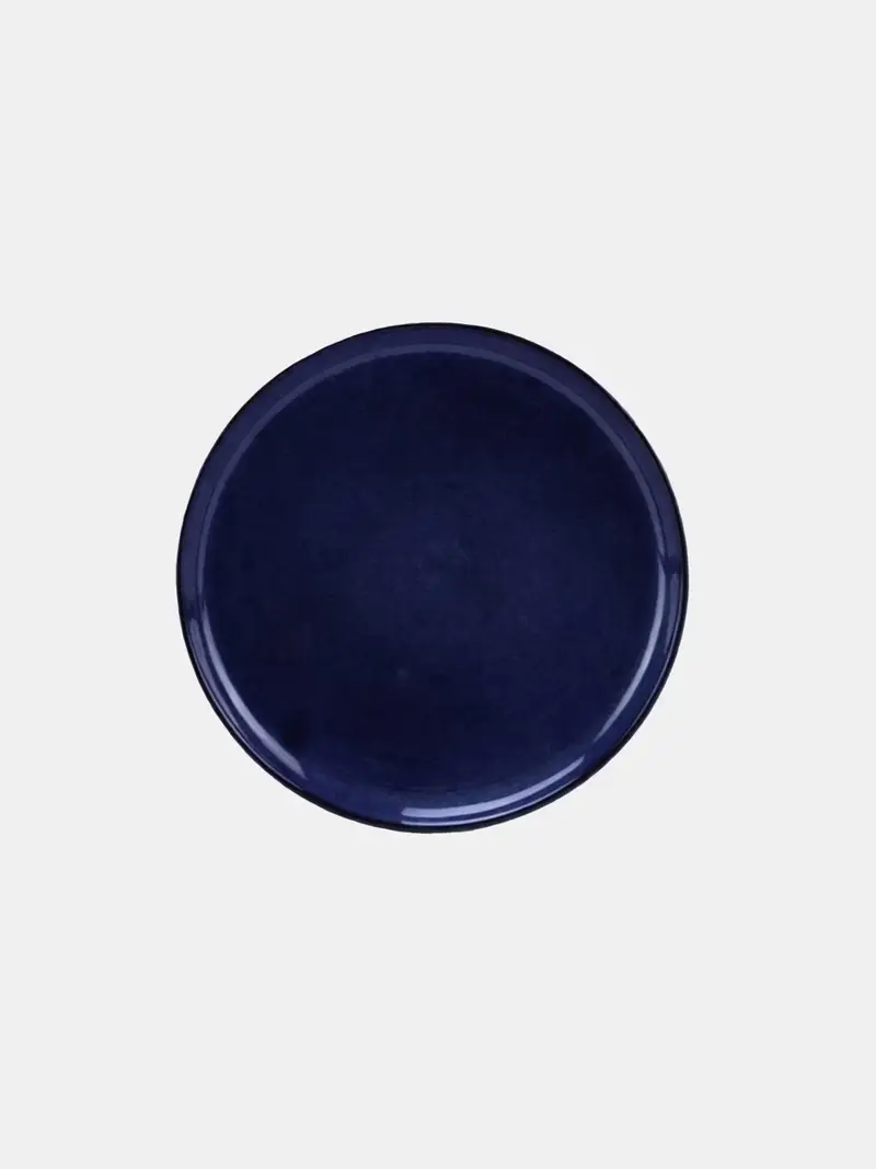 Piatto in ceramica piatto, tinta unita - blu scuro miniatura 3