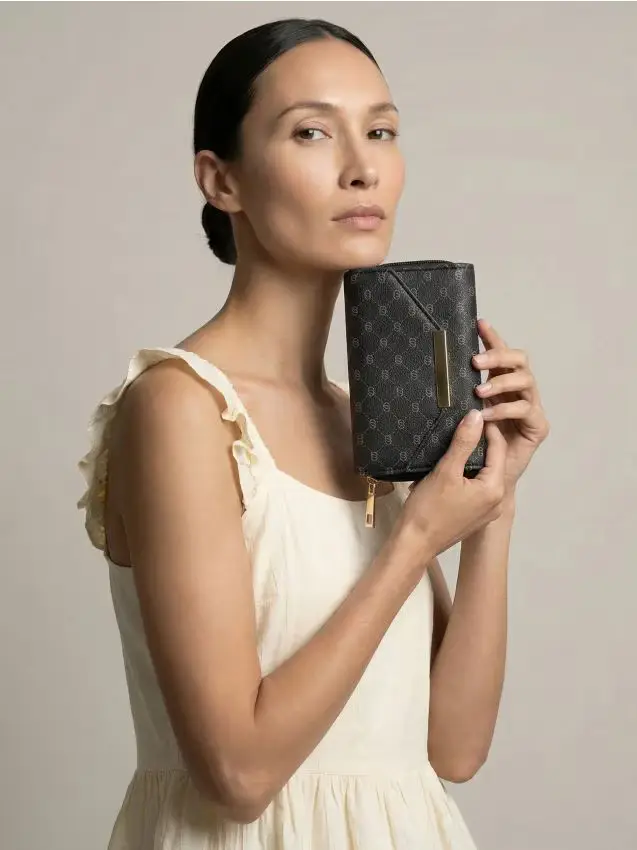 Piccola portafoglio con monogramma - multicolor