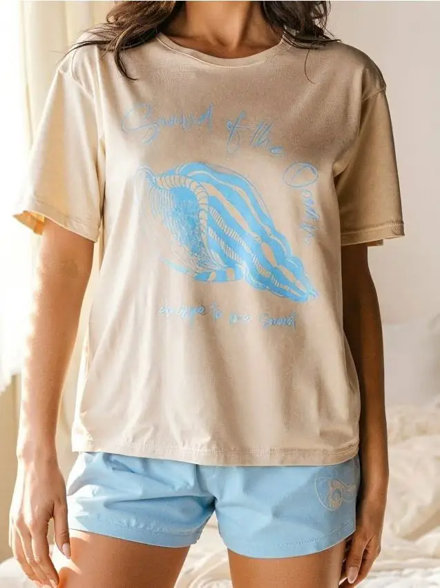 Pigiama a 2 pezzi - beige