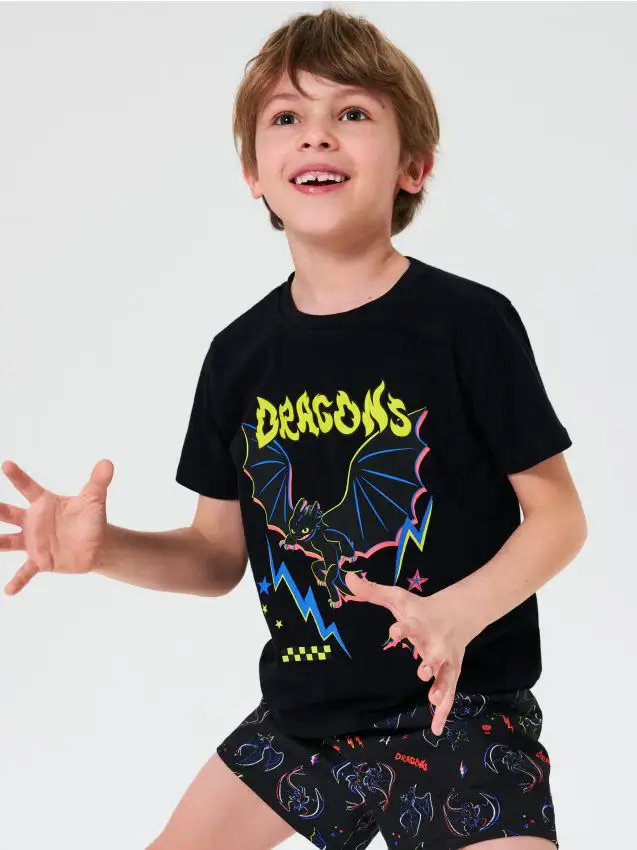 Pigiama a 2 pezzi How to train your dragon - nero