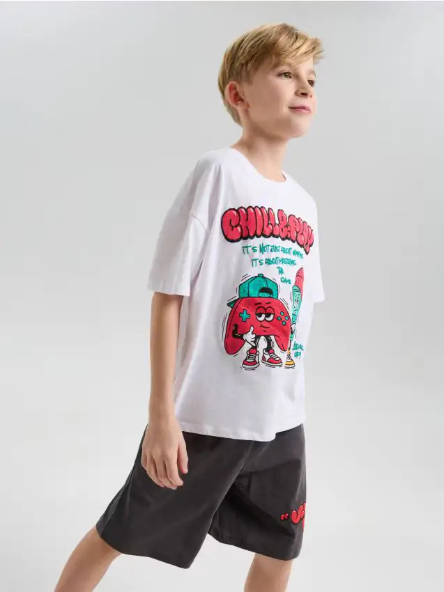 Pigiama a due pezzi con motivo gaming - bianco