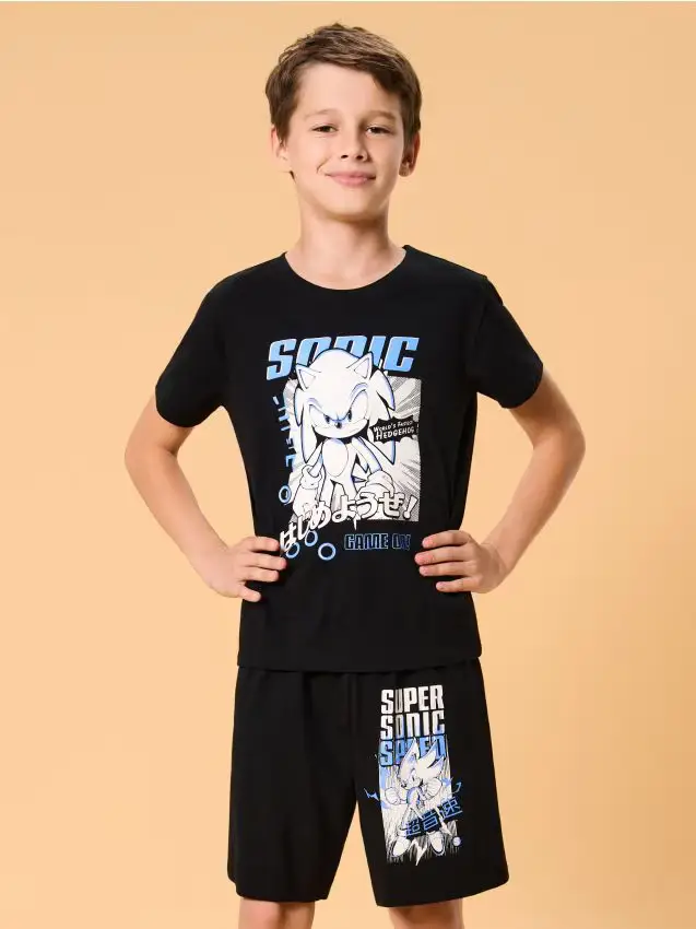 Pigiama due pezzi Sonic the Hedgehog - nero