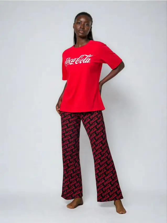 Pigiama in cotone a due pezzi Coca-Cola - rosso