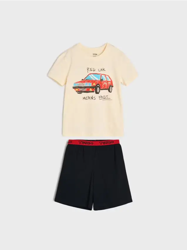 Pigiama in cotone a due pezzi con stampa di auto - altro