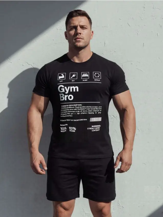 Pigiama in cotone a due pezzi con stampa - nero