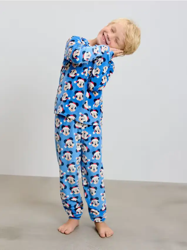 Pigiama in cotone a due pezzi Mickey Mouse - blu