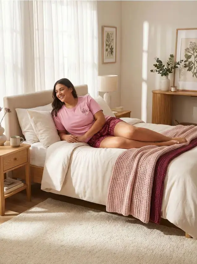 Pigiama in cotone a due pezzi - rosa