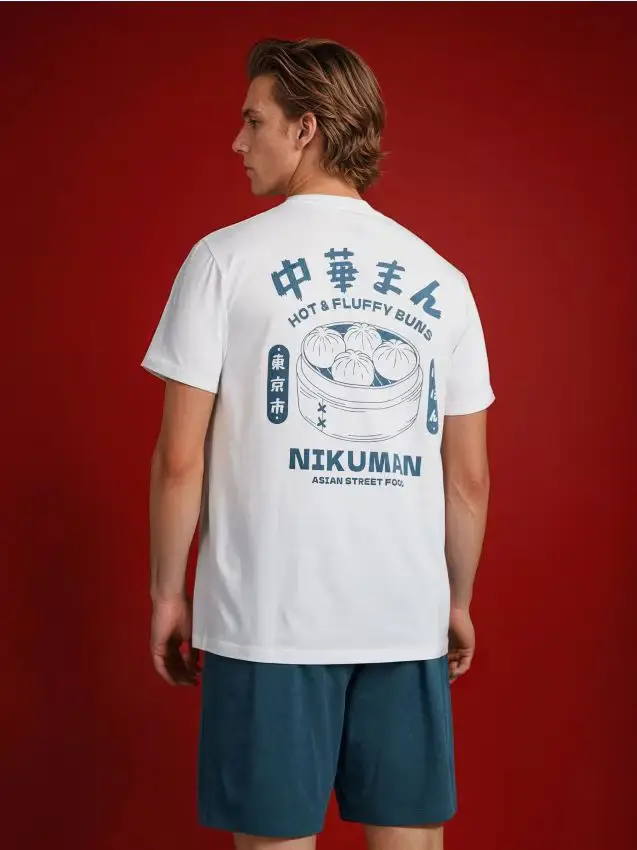 Pigiama in cotone con stampa sul retro - multicolor