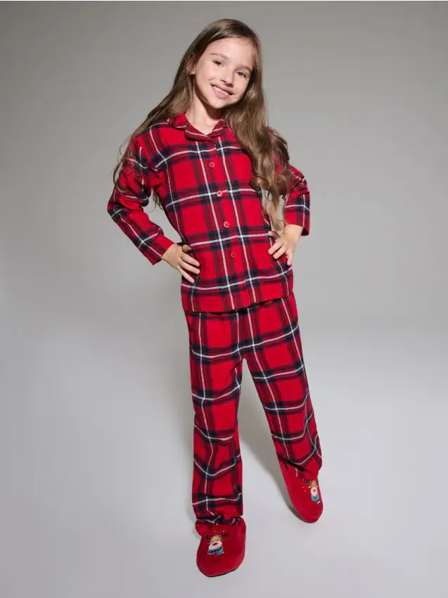 Pigiama in flanella a quadri - rosso